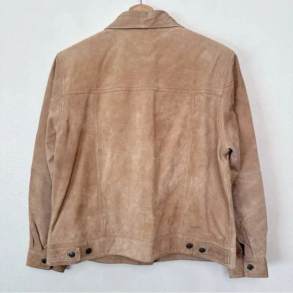 Lisa International Womens Medium Suede Tan  Button Jacket - Picture 14 of 15